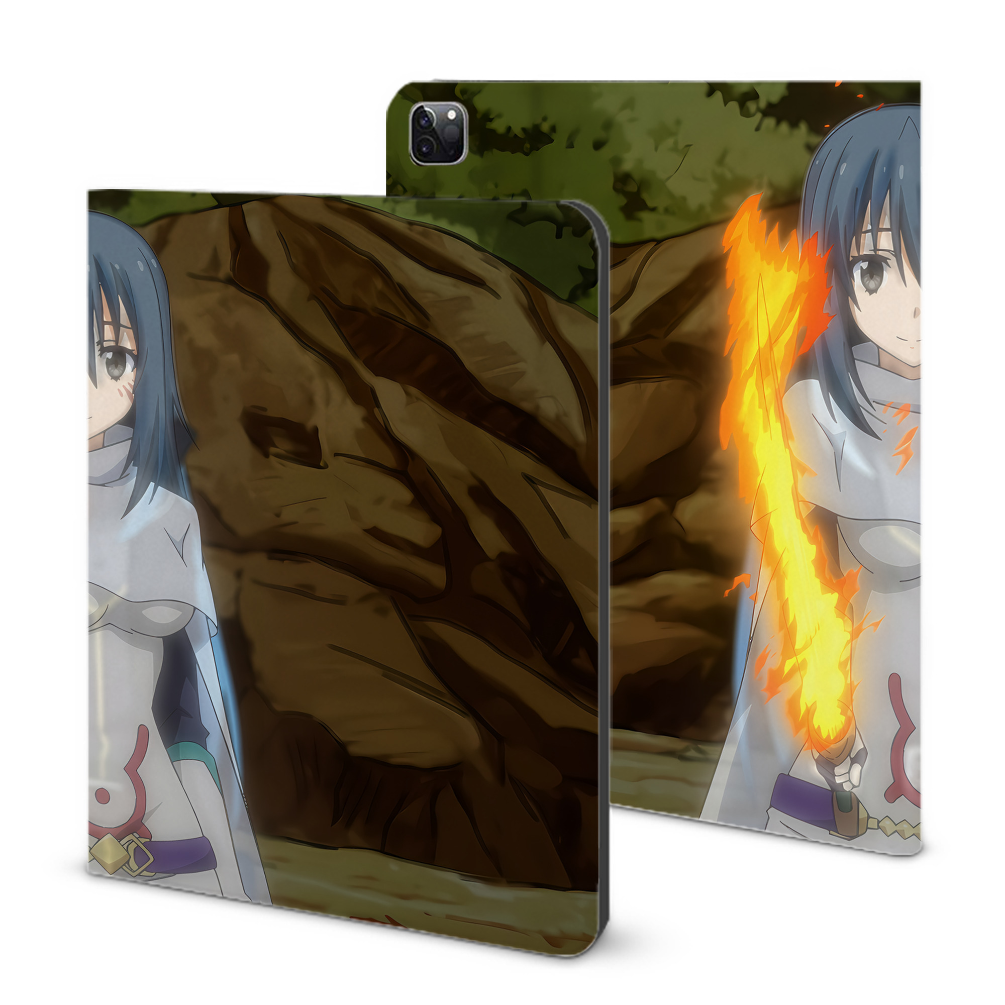 （画像用） 転スラ Regarding Reincarnated to Slime IPad ケース ブック型 PUレザー TPU 耐衝撃 軽量 薄型 ペン収納なし 全面保護 IPad 各モデル対応